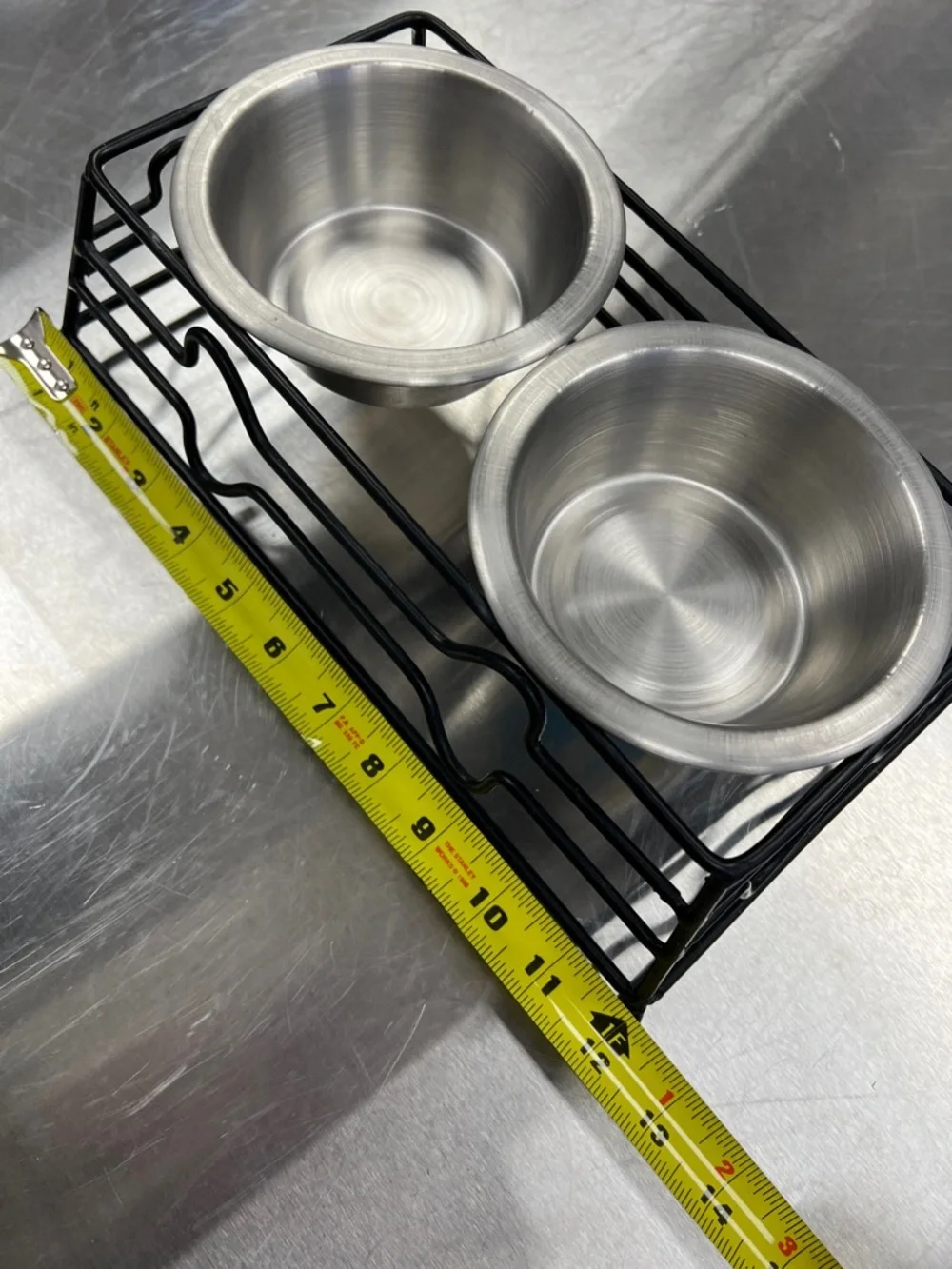 Vibrant Stainless Steel Pet Bowl with Blue Label